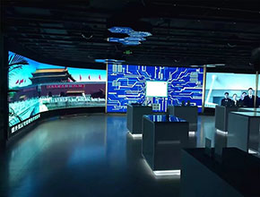 北京市智创工坊展厅P3弧形LED室内显示屏