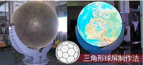 三角形LED球形屏制作方法