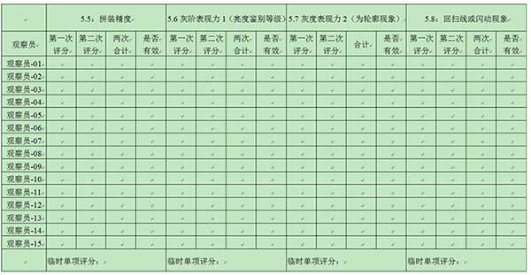 附录C2（观察员评分汇总表-2）
